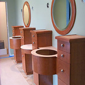 Vanities and Mirrors, built-in: mirror, stained cherry.